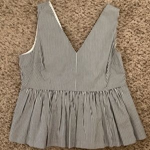 J.Crew striped black & white top.